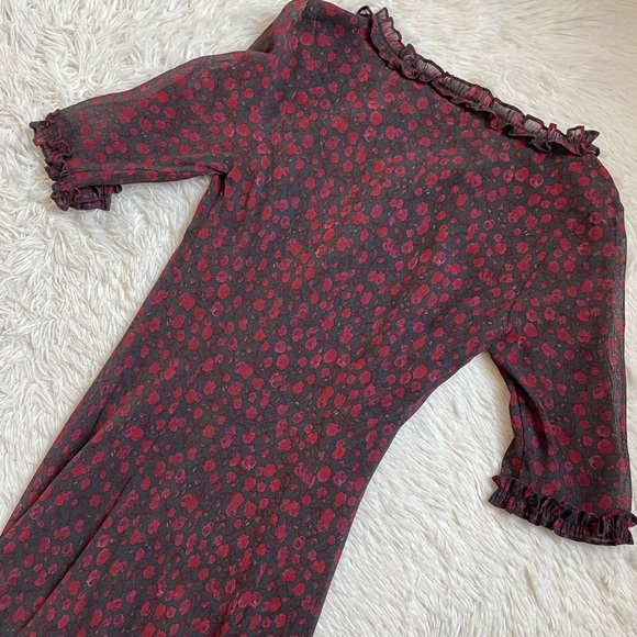 Gothic casual floral rose print long dress - Picture 4 of 16